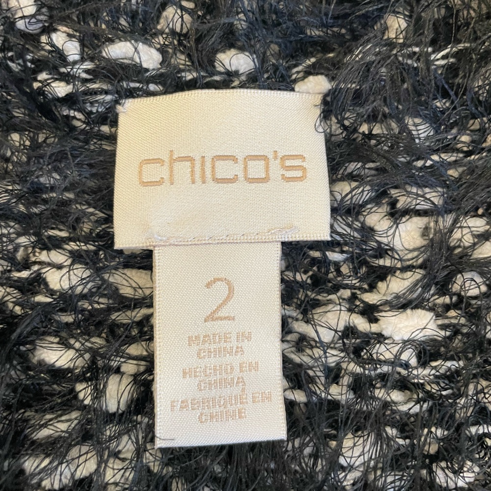 Chico's Black and White Terri Sweater Vest - Picture 6 of 7